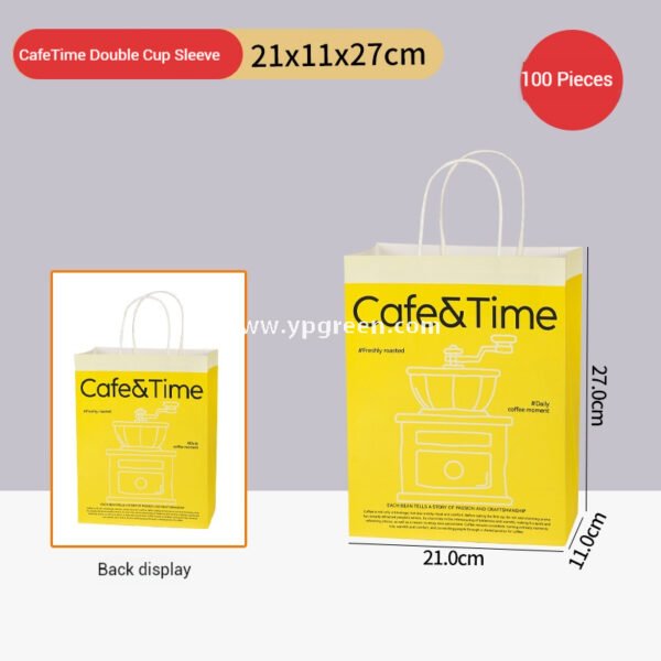 Hot & Cold Drink Cup Set | 330ml Yellow Tactile Paper Cup + 500ml PET Clear Cup