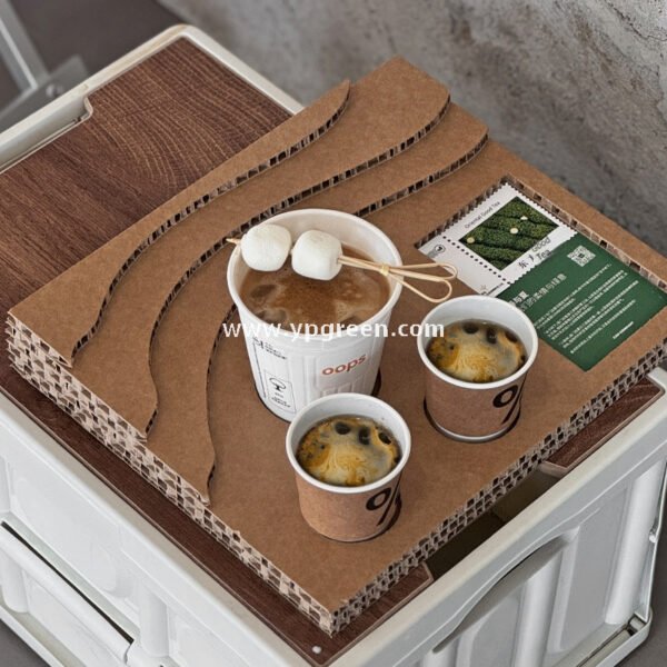 Trial Coffee Cup Stand & Cardboard Tray Combo | Exhibition & Sampling Cup Holder | Cat, Heart, Round, Square Designs