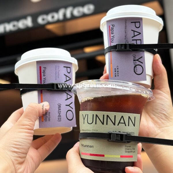 360ml Creative Zipper Tie Coffee Cup with Lid | Disposable Milk Tea & Hot Drink Cup | Takeaway Packaging