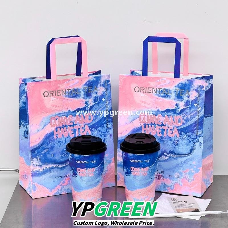 16oz Ocean Painting Style Embossed Hollow Coffee Paper Cups – 480ml Double Wall Milk Tea Cups Factory Wholesale