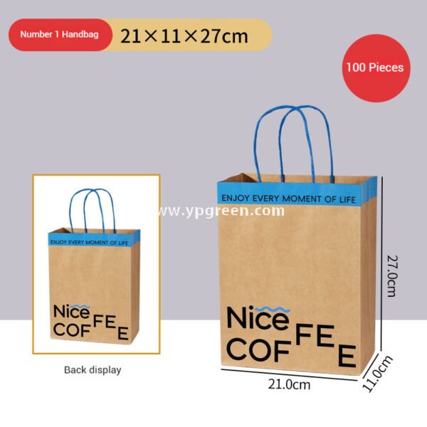 400ml 8oz Double-Laminated Coffee Paper Cup + Original DuPont Handbag + Kraft Paper Box + Laminated Triangle Bag