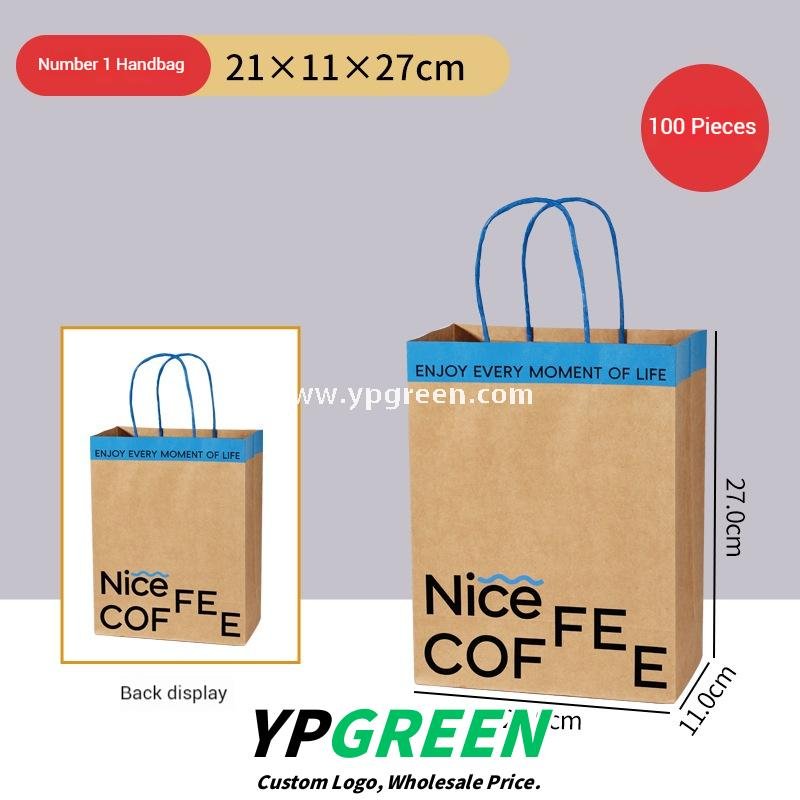 400ml 8oz Double-Laminated Coffee Paper Cup + Original DuPont Handbag + Kraft Paper Box + Laminated Triangle Bag