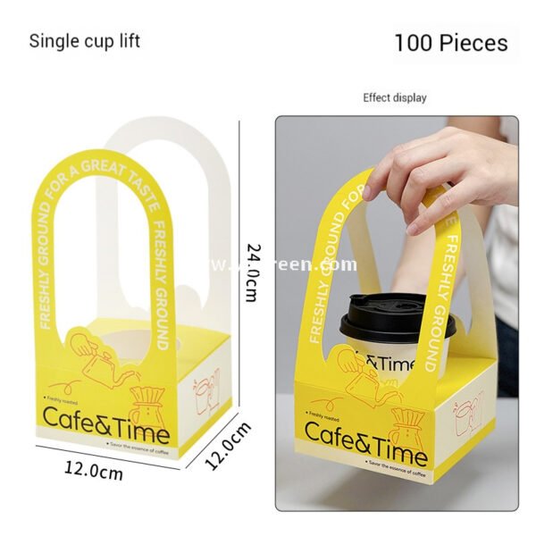Hot & Cold Drink Cup Set | 330ml Yellow Tactile Paper Cup + 500ml PET Clear Cup