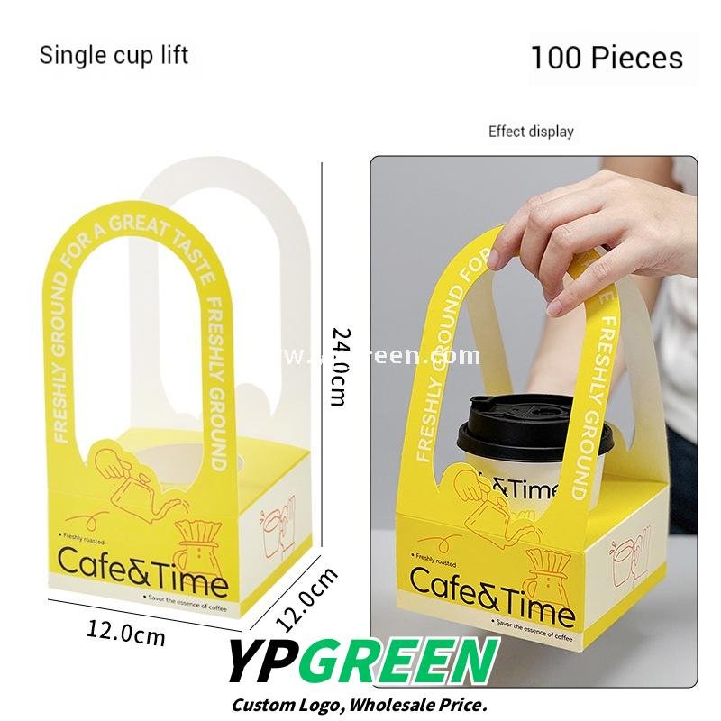 Hot & Cold Drink Cup Set | 330ml Yellow Tactile Paper Cup + 500ml PET Clear Cup