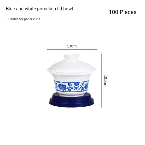 12oz/16oz/20oz Blue & White Porcelain Style Milk Tea Paper Cups with Insulated Non-Woven Aluminum Foil Bag