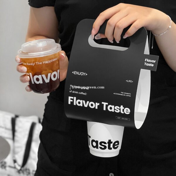 330ml Hot Cold Textured Paper Cup + PET U-Cup + Custom Woven Tote Bag for Coffee & Drinks
