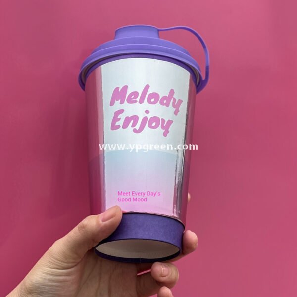 500ml 16oz Purple Silver Card Paper Cups – 9x6x13.3cm Disposable Coffee & Tea Cups Manufacturer