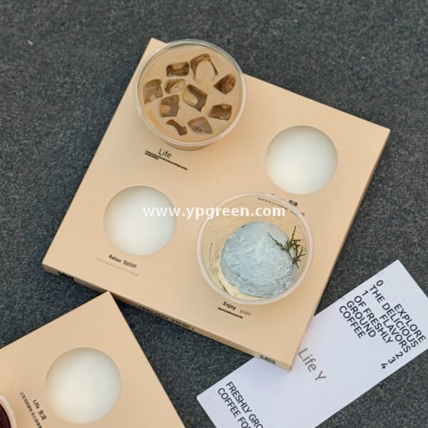 Trendy Coffee Cup Insert Tray | Creative Disposable Paper Holder for Coffee, Milk Tea & Dirty Cups