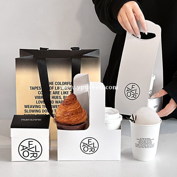 12oz Cold Foil Black Coffee Paper Cup | Corrugated Cup Sleeve | Single & Double Cup Carrier | Non-Woven Tote Bag