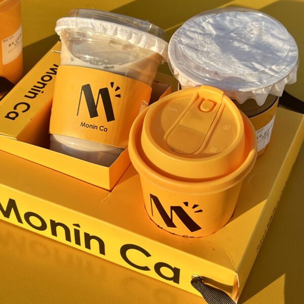 Yellow Coffee Paper Cup with Lid | Double Wall Disposable Hot Drink Cup | Anti-Scald Thickened Cup with Custom Printing