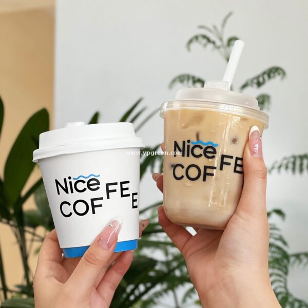 400ml 8oz Double-Laminated Coffee Paper Cup + Original DuPont Handbag + Kraft Paper Box + Laminated Triangle Bag