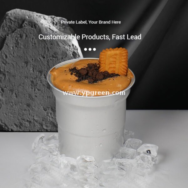 280ml 500ml Silver Brushed Aluminum Coffee Cups – 98x103x72mm Food Grade Lined Hot & Cold Drink Cups Wholesale