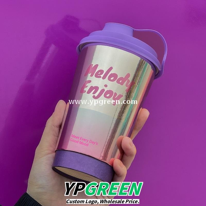 500ml 16oz Purple Silver Card Paper Cups – 9x6x13.3cm Disposable Coffee & Tea Cups Manufacturer