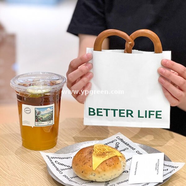 Café Takeout Kit | 12oz PET Clear Drink Cup + Flat Oil-Proof Back-Sealed Food Bag