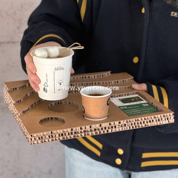 Trial Coffee Cup Stand & Cardboard Tray Combo | Exhibition & Sampling Cup Holder | Cat, Heart, Round, Square Designs