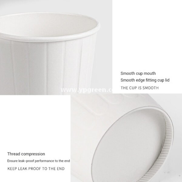 Embossed Stripe Double Wall Paper Cups | 280ml 380ml 400ml | Custom Logo, Thickened Food-Grade, Leak-Proof & Heat-Resistant