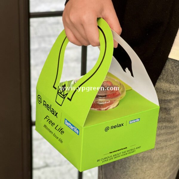 260ml Green Creative Single Cup Carrier | Disposable Premium Tea & Coffee Cup Holder Base | Takeaway Milk Tea Paper Cup