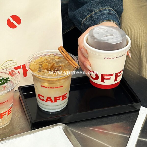 Red Black Cold Stamped Hollow Paper Cups 10oz 330ml 360ml with Leak-Proof Spiral Bottom – Manufacturer Wholesale Supply