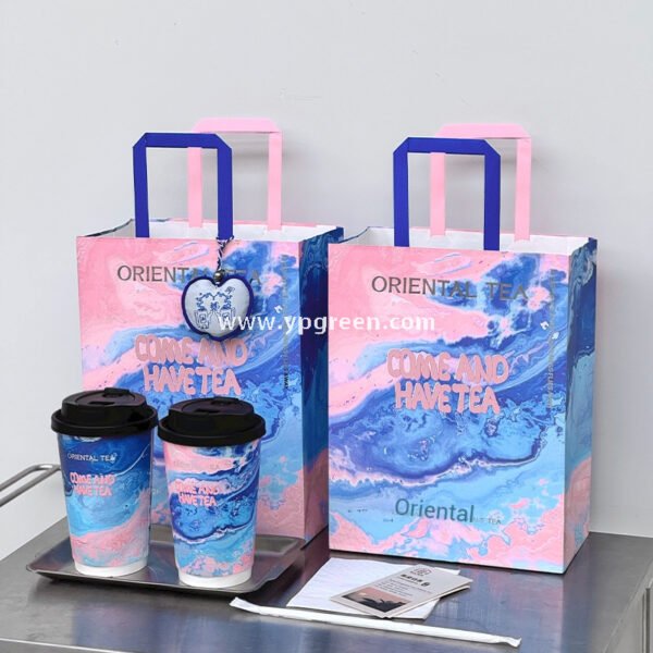 16oz Ocean Painting Style Embossed Hollow Coffee Paper Cups – 480ml Double Wall Milk Tea Cups Factory Wholesale
