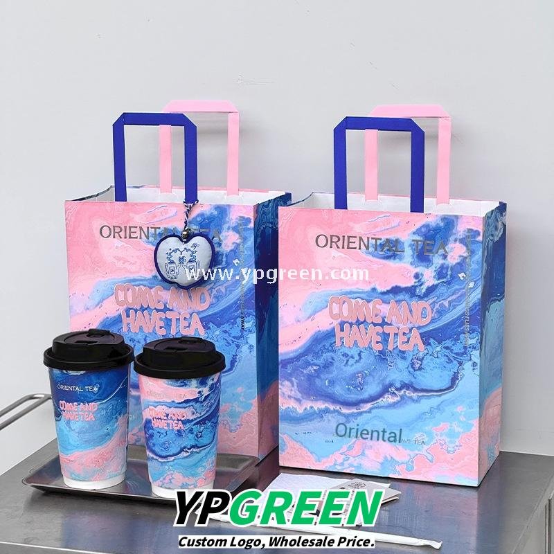 16oz Ocean Painting Style Embossed Hollow Coffee Paper Cups – 480ml Double Wall Milk Tea Cups Factory Wholesale
