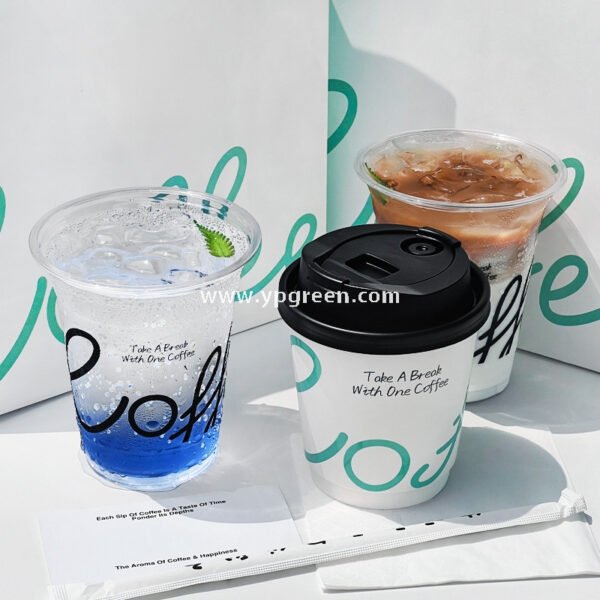 14oz UV Print PET Transparent Cups 330ml – 9.8×6.0×10.7cm Hollow Paper Cup Design Manufacturer Wholesale