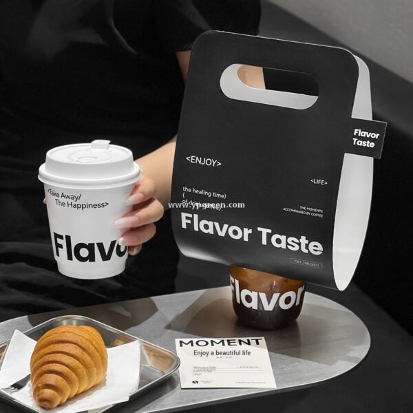 330ml Hot Cold Textured Paper Cup + PET U-Cup + Custom Woven Tote Bag for Coffee & Drinks