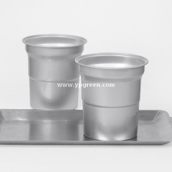 280ml 500ml Silver Brushed Aluminum Coffee Cups – 98x103x72mm Food Grade Lined Hot & Cold Drink Cups Wholesale