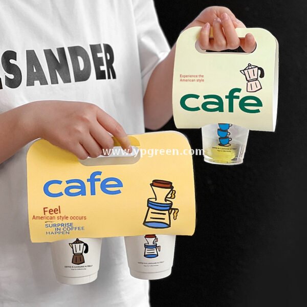 12oz PET Clear Cup + White Utensils Coffee Paper Cup | Flat Oil-Proof Back-Sealed Bag & Single/Double Cup Carrier