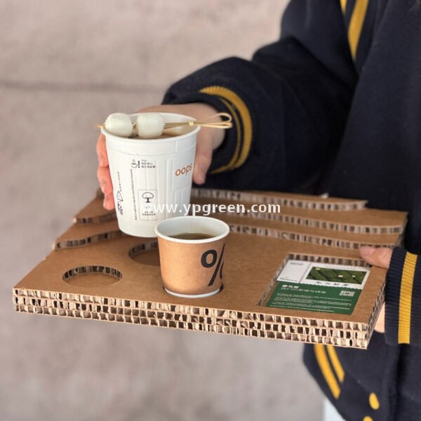 Trial Coffee Cup Stand & Cardboard Tray Combo | Exhibition & Sampling Cup Holder | Cat, Heart, Round, Square Designs