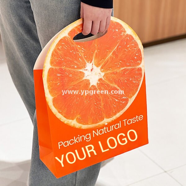 Orange Pattern Creative Drink Carrier Bag | To-Go Hug Bag for Coffee & Milk Tea | Custom Logo Printed Beverage Packaging