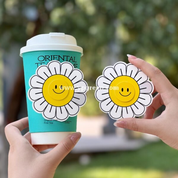 Trendy Creative Pinwheel Cup Sleeve | Sunflower & Kite Rotating Cup Holder | Cute Design for Coffee, Milk Tea & Lemon Tea