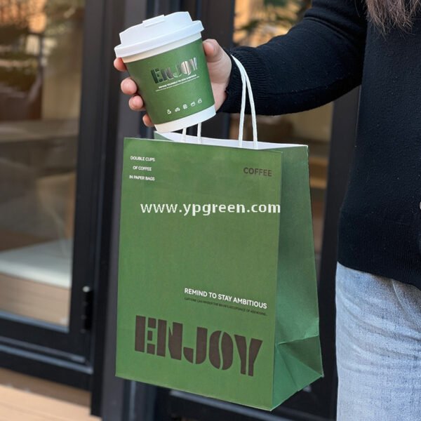 10oz 14oz Silver Foil Stamped Paper Cups 400ml Hot Stamping Disposable Milk Tea Coffee Cups with Lids Wholesale