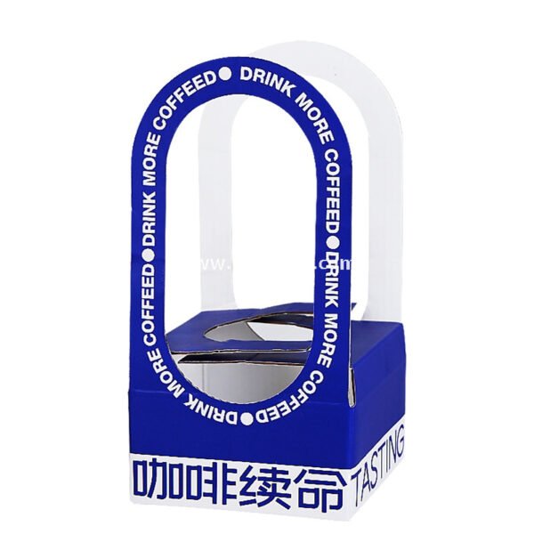Disposable Kraft Corrugated Cup Carrier | Blue & Red Options Coffee & Milk Tea Takeaway Bag | Single, Double, Four-Cup Holder Base