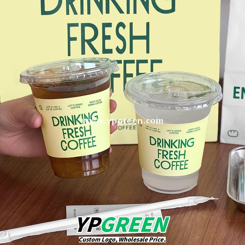 360ml 400ml 500ml PET Disposable Milk Tea Cups with Adjustable Sleeves, Dome Lid, Flat Lid & Switch Lid – Wholesale Factory Supply