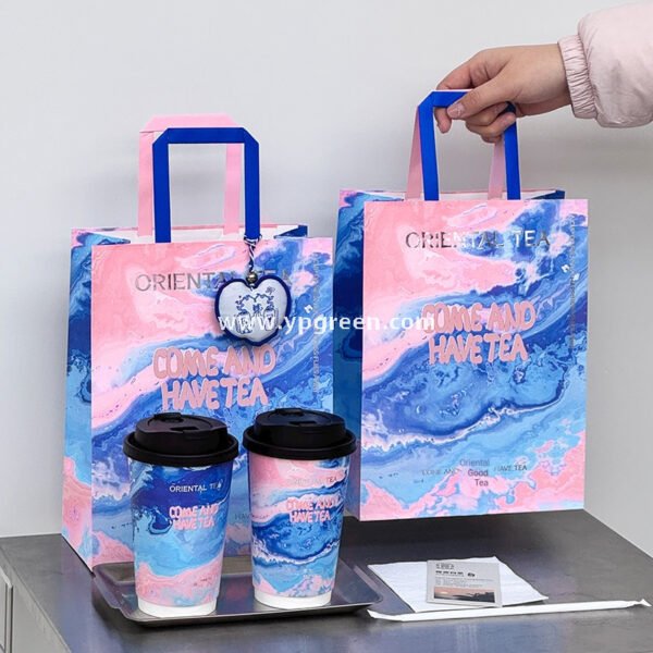 16oz Ocean Painting Style Embossed Hollow Coffee Paper Cups – 480ml Double Wall Milk Tea Cups Factory Wholesale