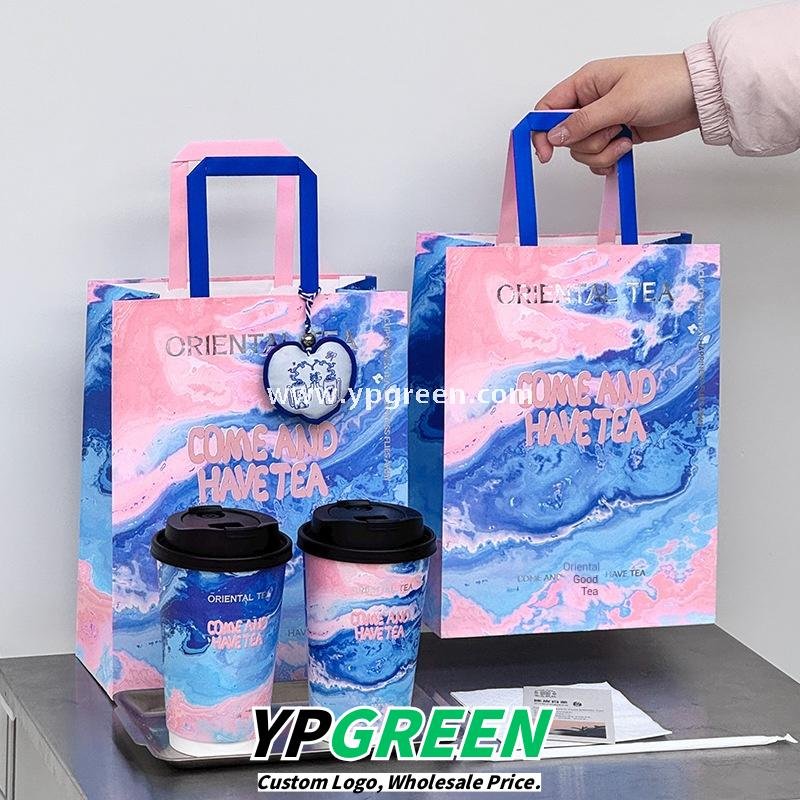 16oz Ocean Painting Style Embossed Hollow Coffee Paper Cups – 480ml Double Wall Milk Tea Cups Factory Wholesale