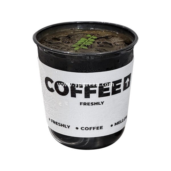Disposable 400ml PET Cold Drink Cup + U-Shaped Lid + Foaming Lock Sleeve for Takeaway Factory