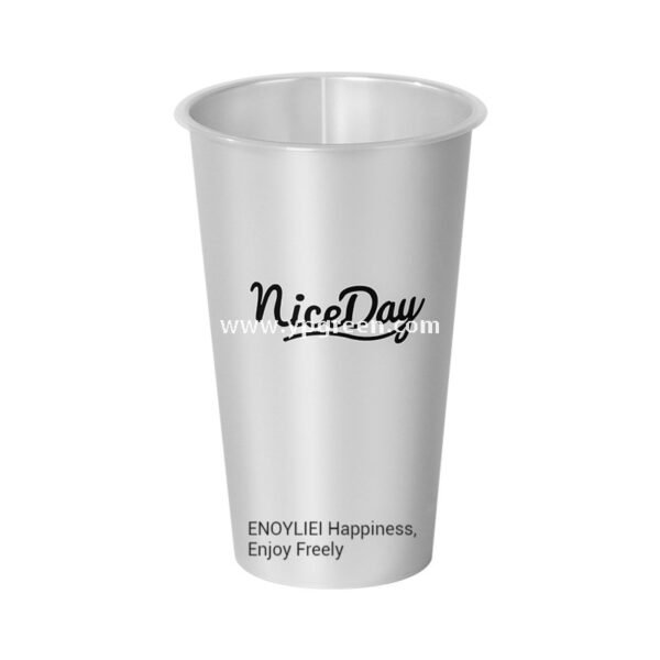 Silver Inner Film PP Injection Cup 500ml | Food-Grade 90mm Beverage Cup