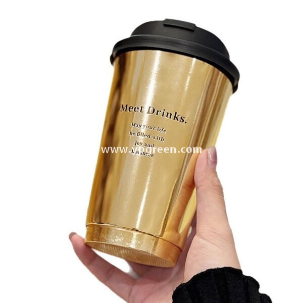 Black & Gold Hot Stamped Tea Cup | Double-Layer Cardboard Coffee Cup | Premium Disposable Packaging