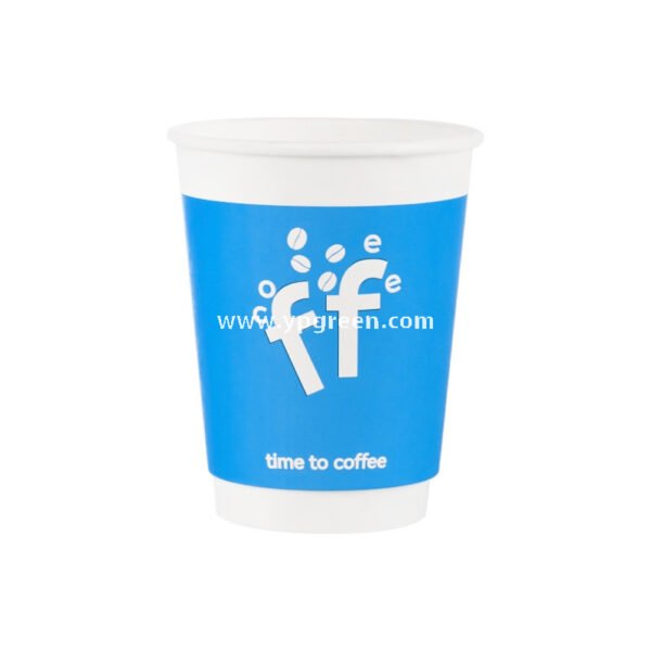 12oz 380ml Light Blue Hollow Coffee Paper Cup + Coffee Hand-Carry Tyvek Bag | Insulated Disposable Cup Set