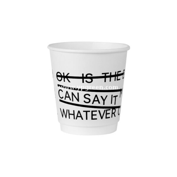 330ml 400ml Creative Typography Design Coffee Paper Cup | Double PE Hot & Cold Cup | Cold Foil Black Printing