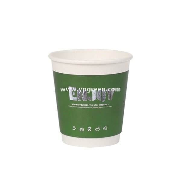 10oz 14oz Silver Foil Stamped Paper Cups 400ml Hot Stamping Disposable Milk Tea Coffee Cups with Lids Wholesale