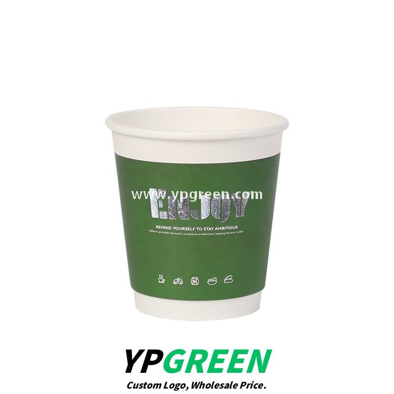 10oz 14oz Silver Foil Stamped Paper Cups 400ml Hot Stamping Disposable Milk Tea Coffee Cups with Lids Wholesale