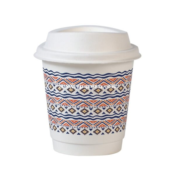 10oz Watercolor Pattern Coffee Paper Cup | 330ml Disposable Hot Drink Cup | 9cm Top Diameter × 6cm Bottom × 9.4cm Height