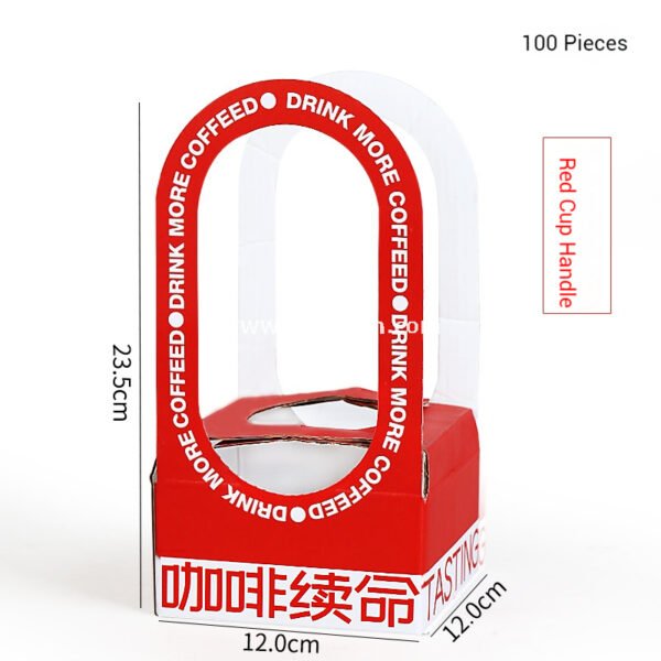 Disposable Kraft Corrugated Cup Carrier | Blue & Red Options Coffee & Milk Tea Takeaway Bag | Single, Double, Four-Cup Holder Base