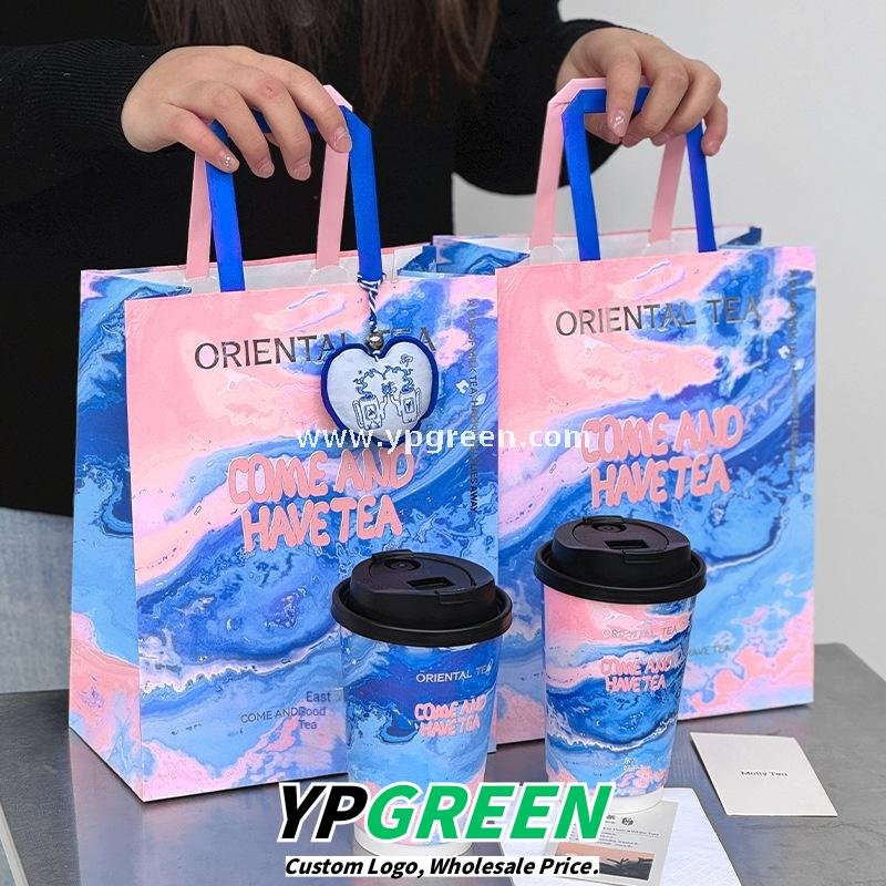16oz Ocean Painting Style Embossed Hollow Coffee Paper Cups – 480ml Double Wall Milk Tea Cups Factory Wholesale