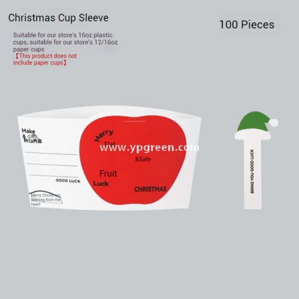 400ml 500ml White Hollow Coffee Cup with Customized Christmas Sleeves – 12oz 16oz Disposable Paper Cup Manufacturer