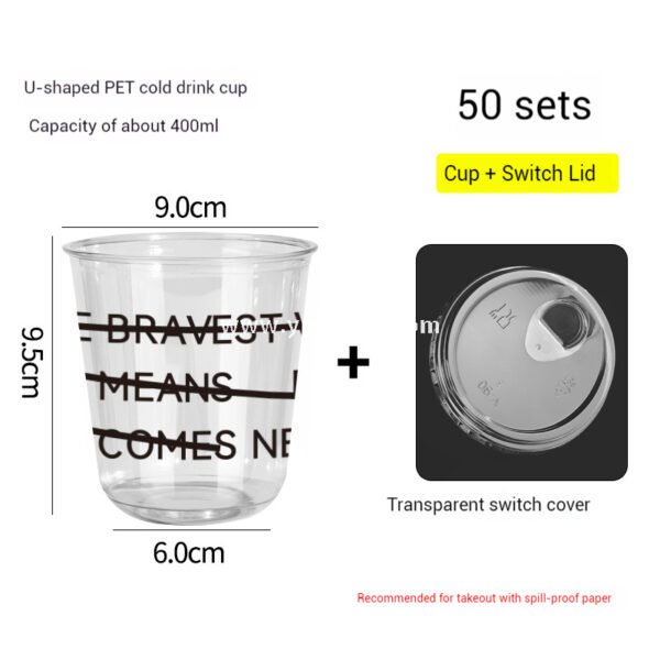 330ml 400ml Creative Typography Design Coffee Paper Cup | Double PE Hot & Cold Cup | Cold Foil Black Printing