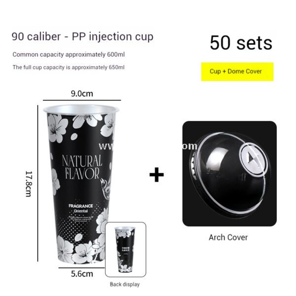 Matte Metallic 650ml PP Injection Cup | 90mm Diameter | Hot & Cold Drink Safe