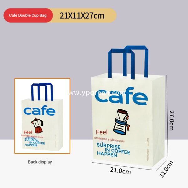 12oz PET Clear Cup + White Utensils Coffee Paper Cup | Flat Oil-Proof Back-Sealed Bag & Single/Double Cup Carrier